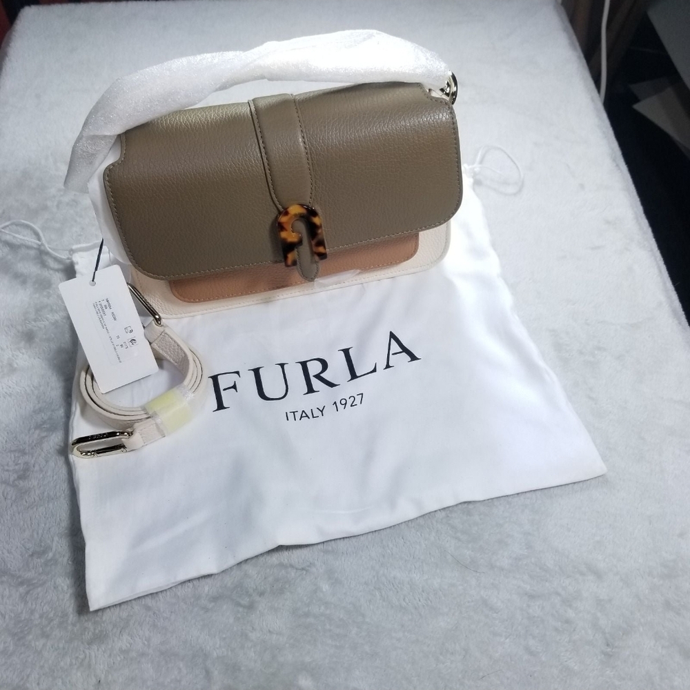 Furla Tan Crossbody Bag with Gold Hardware